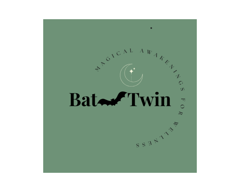 Bat Twin Magical Awakenings For Wellness Green Square Logo